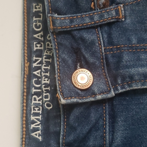 American Eagle high rise shortie jean shorts size 0 - Picture 3 of 14